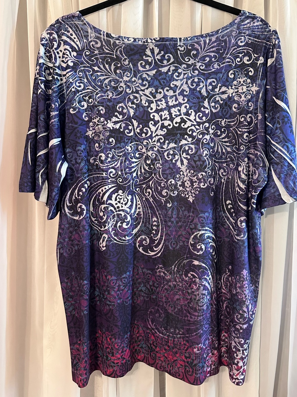 Style & Co Purple Pink Square Neckline Short-Sleeve Top Size 1X - Picture 6 of 7